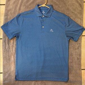 Rhoback Patterned Blue Polo Shirt